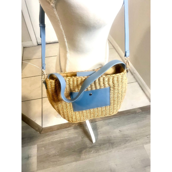 Likedreams Sunset Straw Tote in Ash Blue Medium Size - Picture 7 of 7